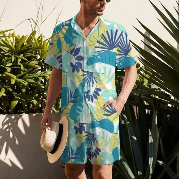 Men's Collared Short Sleeve Shirt Set