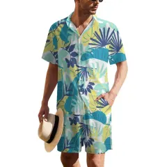 Men's Collared Short Sleeve Shirt Set thumbnail 2