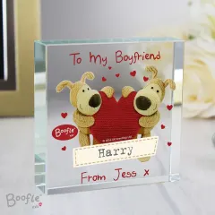 Personalised Boofle Crystal Token, Shared Heart Keepsake, Valentine Partner Gift thumbnail 5