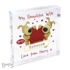 Personalised Boofle Crystal Token, Shared Heart Keepsake, Valentine Partner Gift thumbnail 6