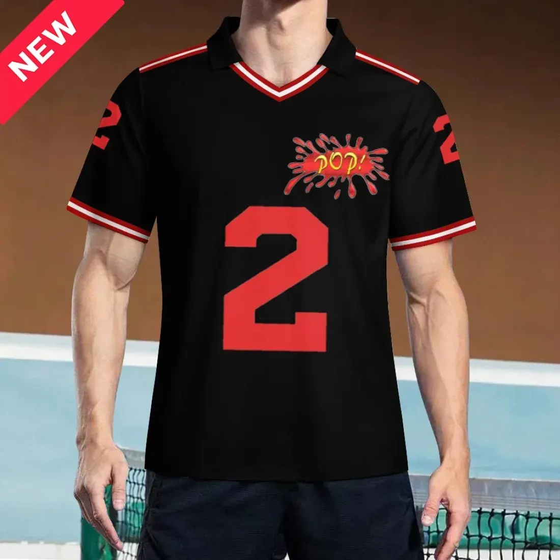 Men's V-Neck Soccer Jersey （Size L）