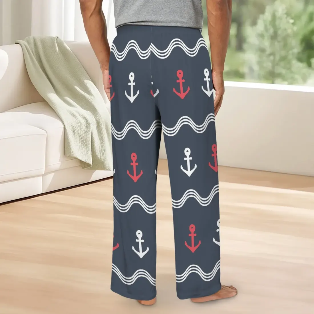 Men's Drawstring Pajama Trousers (Model L80) — photo 2
