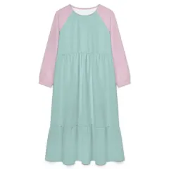 Crew Neck Long Sleeve Tiered Maxi Dress thumbnail 3