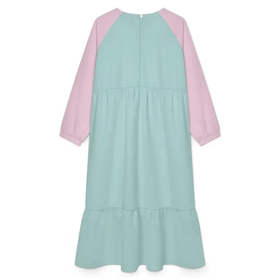 Crew Neck Long Sleeve Tiered Maxi Dress — photo 4