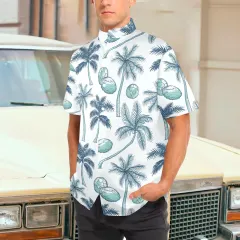 Men's Stand-Up Collar Short Sleeve Shirt thumbnail 1