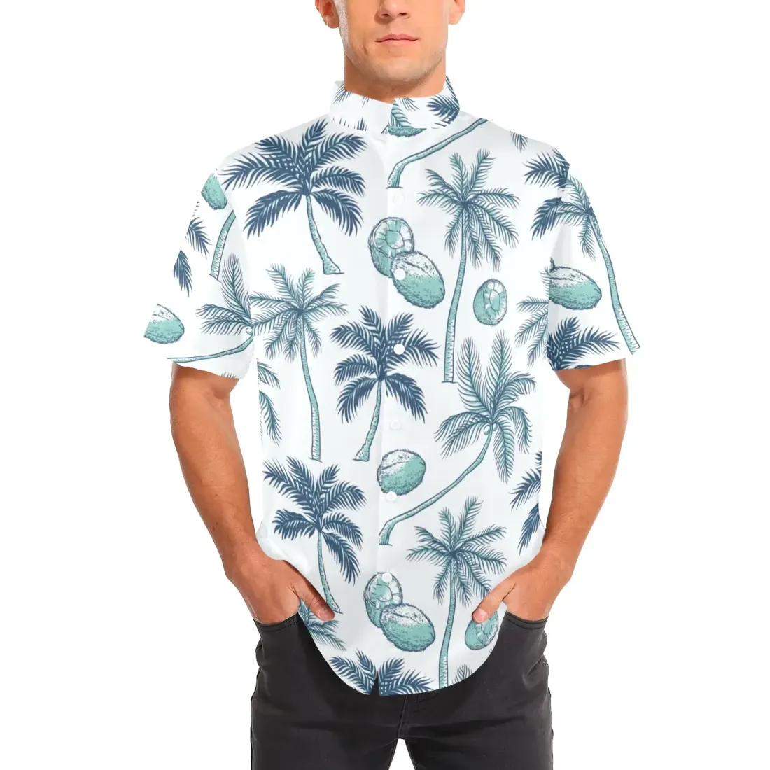 Men's Stand-Up Collar Short Sleeve Shirt — photo 2