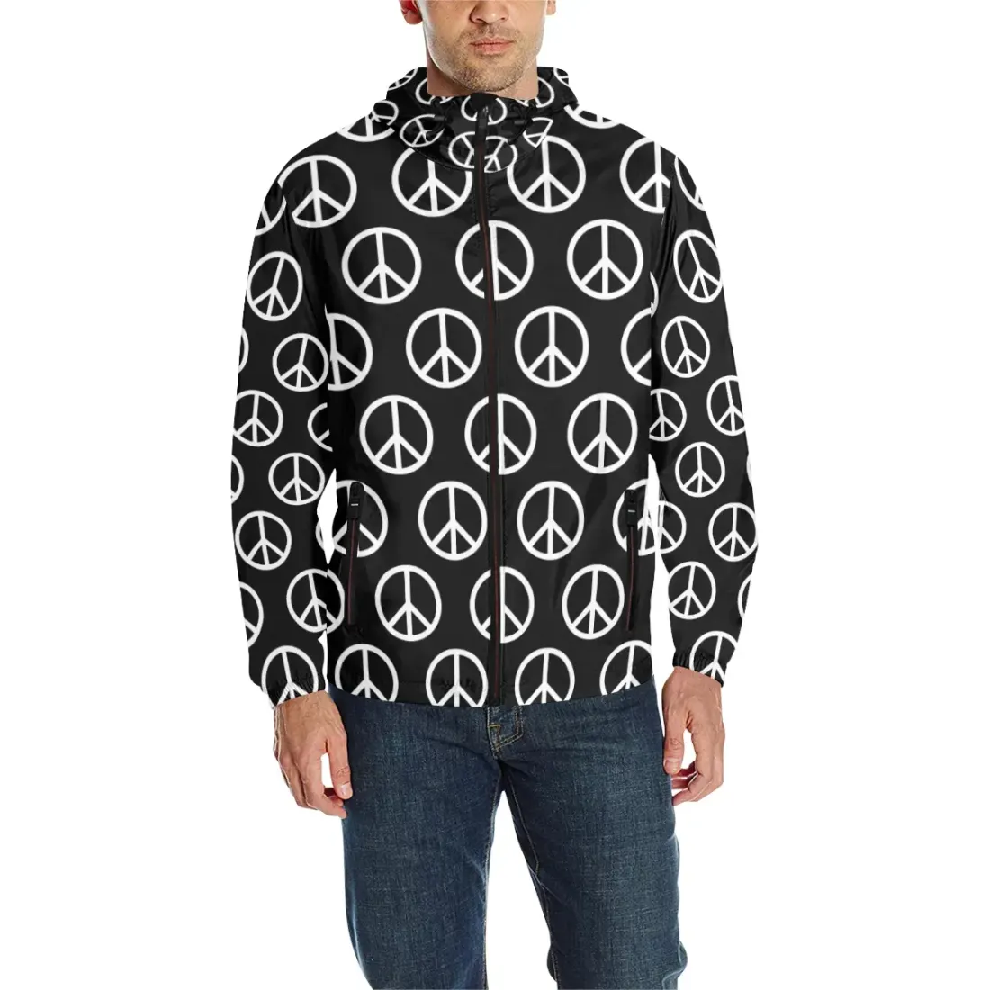 Men's All Over Print Quilted Windbreaker(Model H35)
