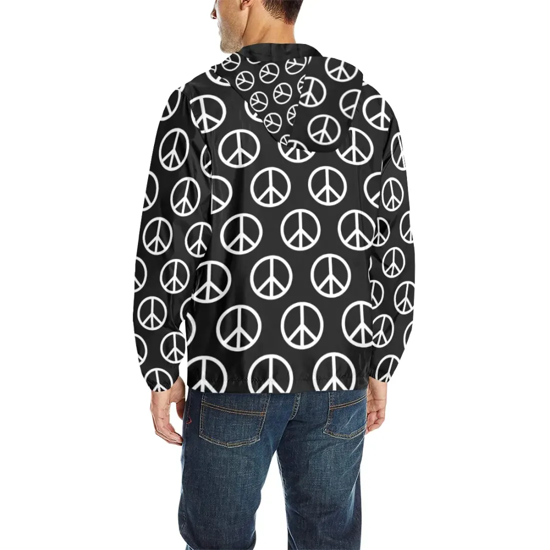 Men's All Over Print Quilted Windbreaker(Model H35) — photo 2