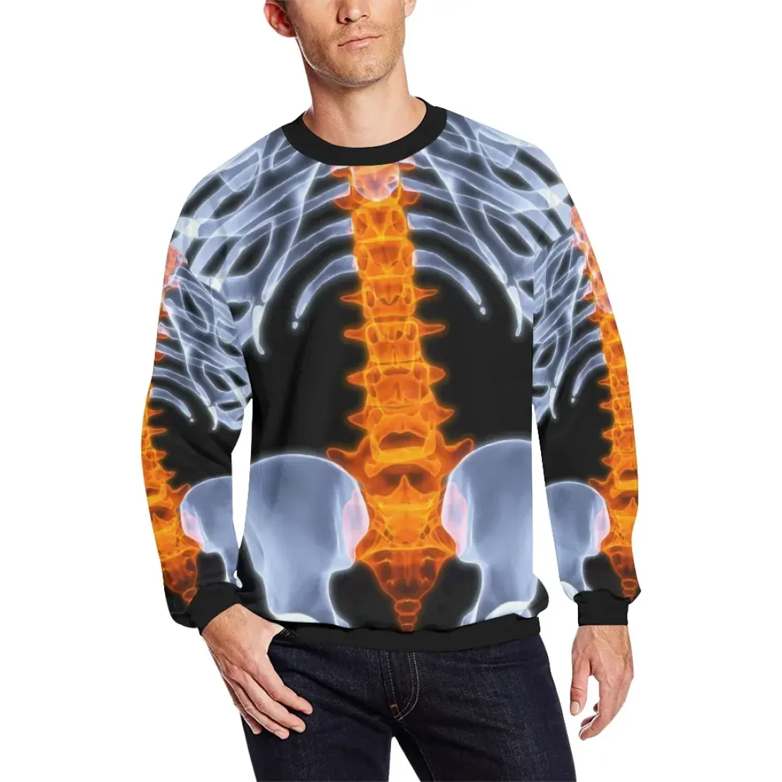 Men's All Over Print Fuzzy Sweatshirt (Model H18)