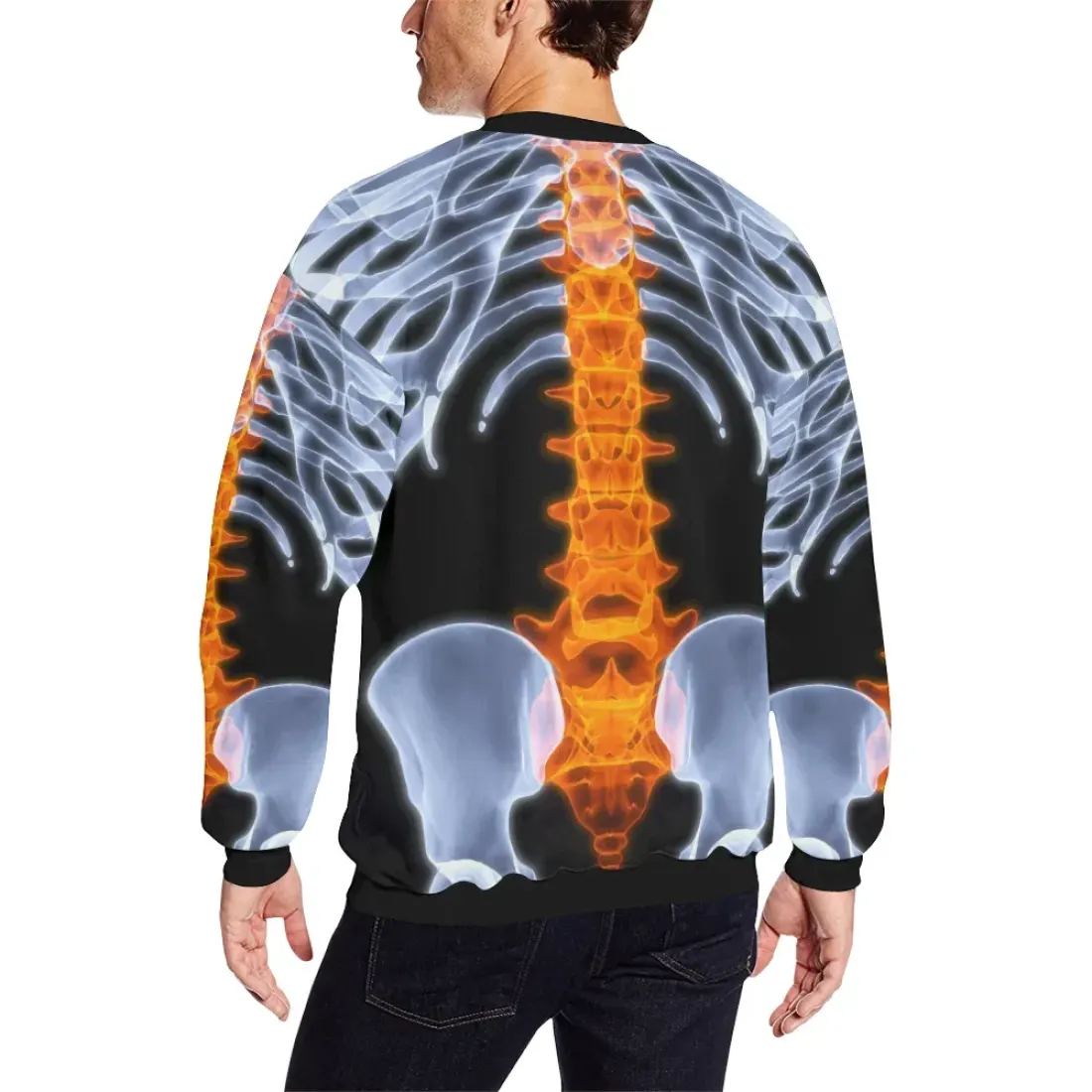 Men's All Over Print Fuzzy Sweatshirt (Model H18) — photo 2