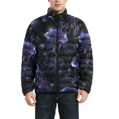 Men's Stand Collar Padded Lightweight Bomber Jacket(ModelH41) thumbnail 1
