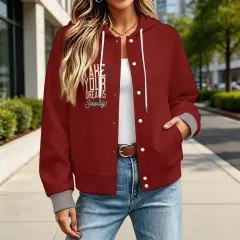 Unisex Hooded Baseball Jacket thumbnail 1