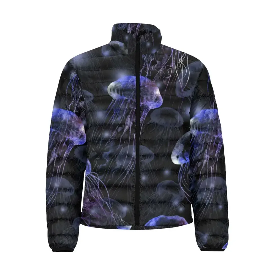 Men's Stand Collar Padded Lightweight Bomber Jacket(ModelH41) — photo 3
