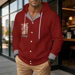 Unisex Hooded Baseball Jacket thumbnail 3