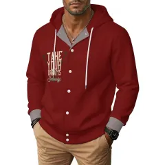 Unisex Hooded Baseball Jacket thumbnail 4