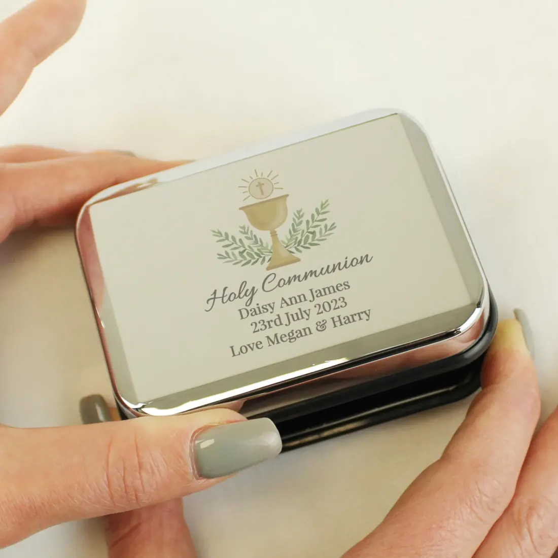 Personalised First Holy Communion Jewellery Box, Engraved Keepsake Gift — photo 2