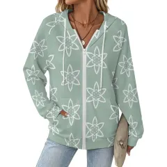 Women's Full-zip Hoodie with Drawstring thumbnail 2