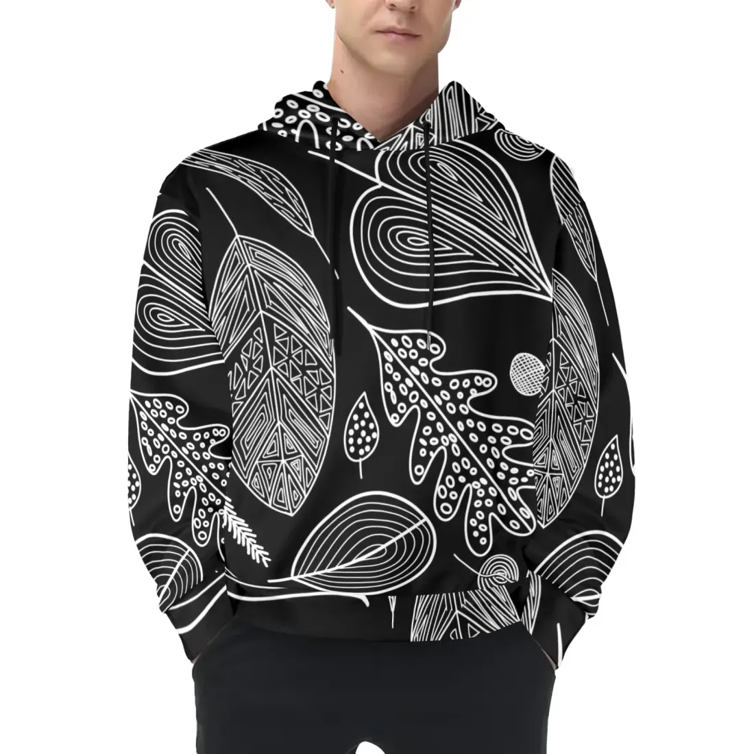 Men's Lightweight Long-Sleeve Hoodie(Model H55) — photo 2