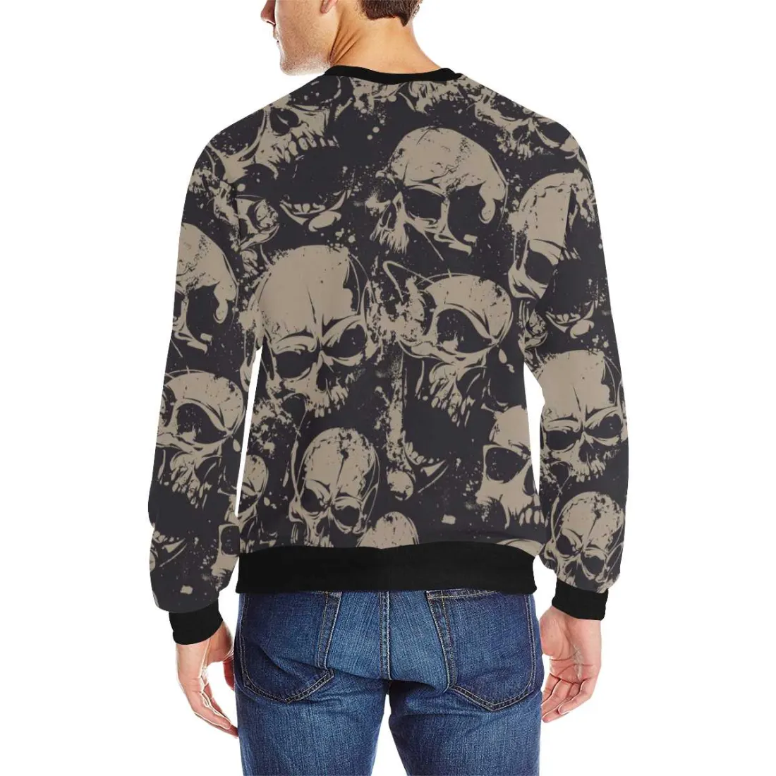 Men's Rib Cuff Crew Neck Sweatshirt(Model H34) — photo 2