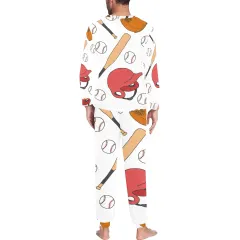 Men's All Over Print Pajama Set with Custom Collar, Cuff and Trouser Opening (ModelSets 07) thumbnail 2