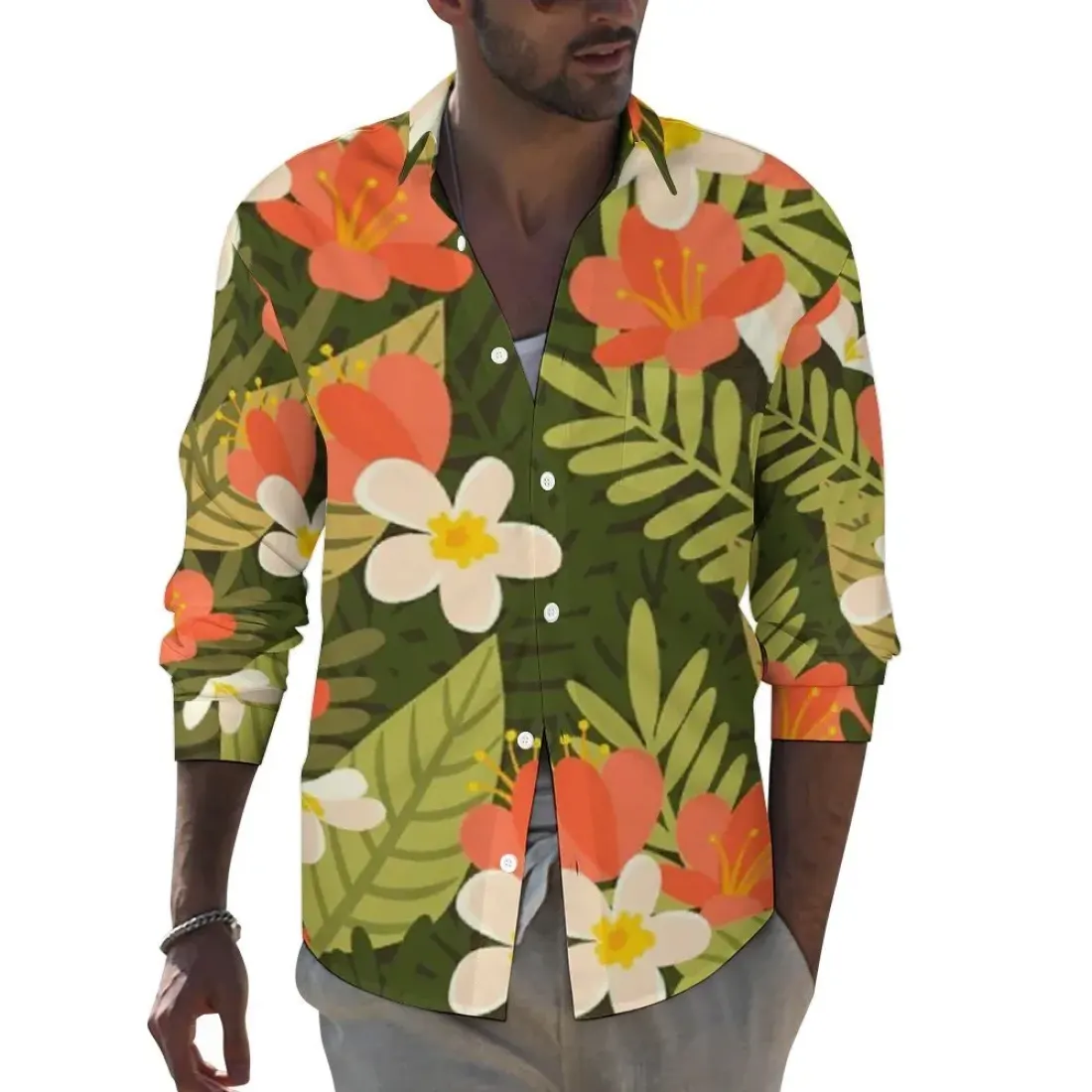 Men's Long-sleeved Shirt with Pocket AY007 — photo 2