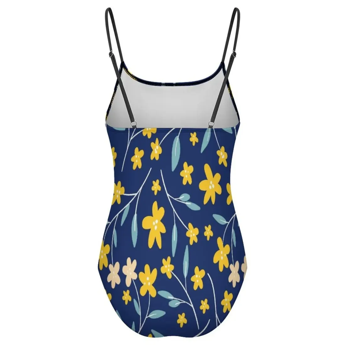Women's Square Neck Mesh Spliced One Piece Swimsuit — photo 5