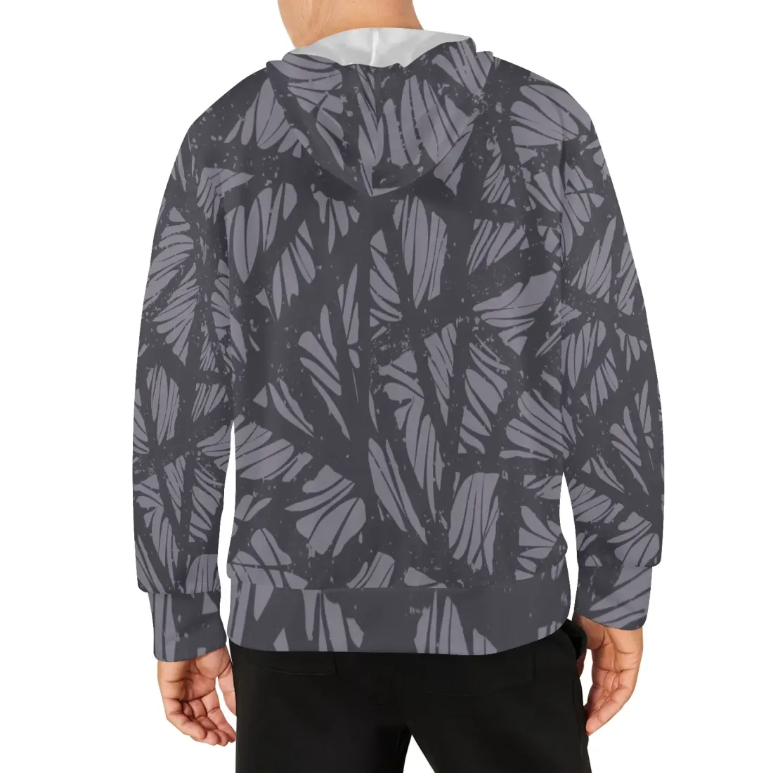 Men's Fleece Full-Zip Hoodie (Model H60) — photo 3