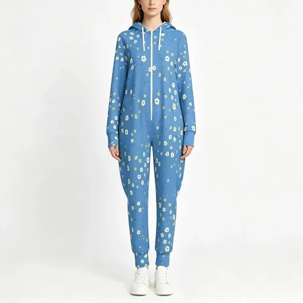 Women's Hooded Zipper Jumpsuit