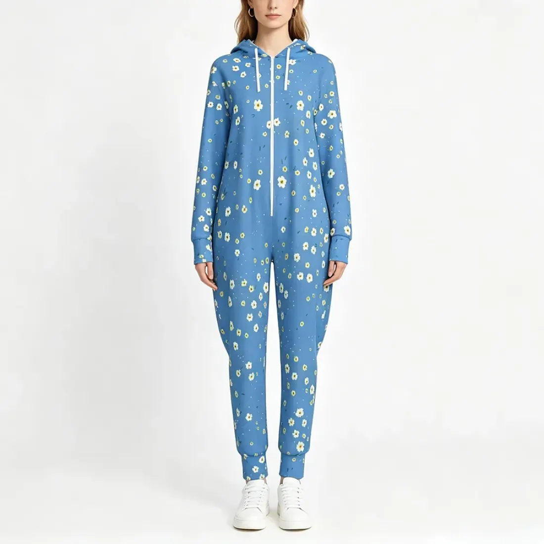 Women's Hooded Zipper Jumpsuit