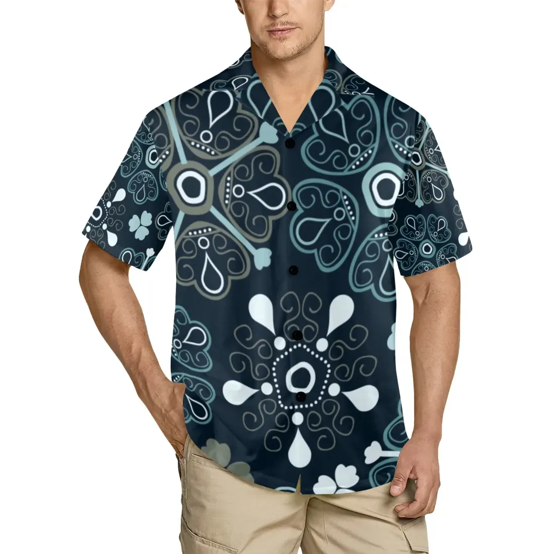 Men's V-Neck Short Pajama Top (Model Sets 11)