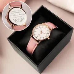 Personalised Pink Watch, Engraved Christening Keepsake, Custom Name Watch, Girls Christian Gift thumbnail 3