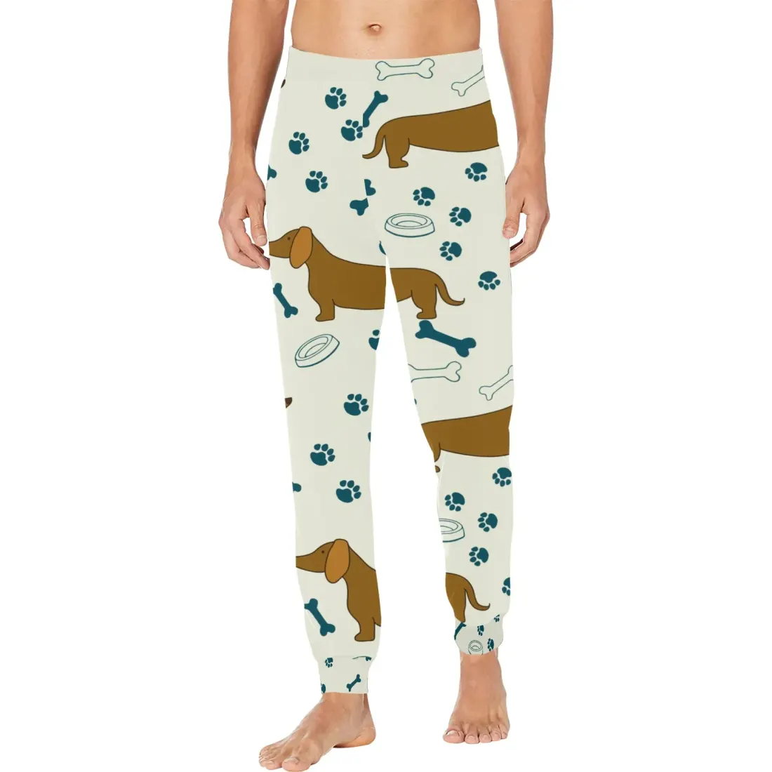 Men's All Over Print Pajama Trousers with Custom Trouser Opening (ModelSets 07)