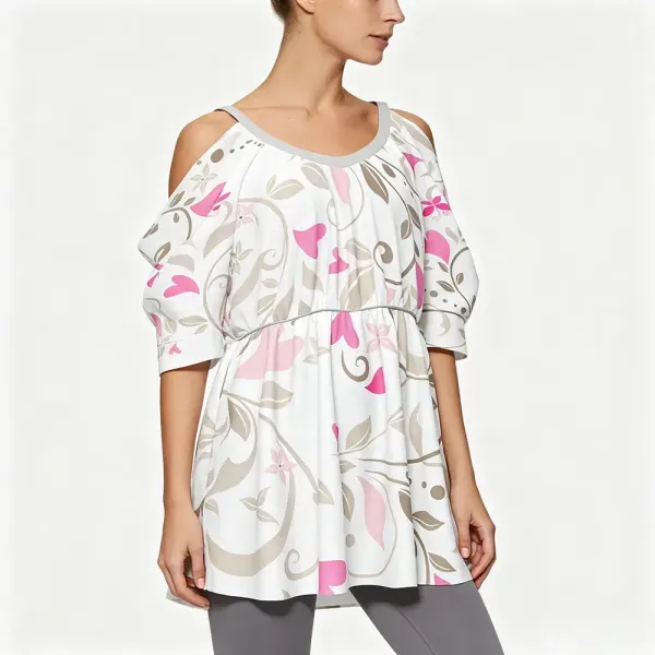 Women's Cold Shoulder Top with Elasticated Waist