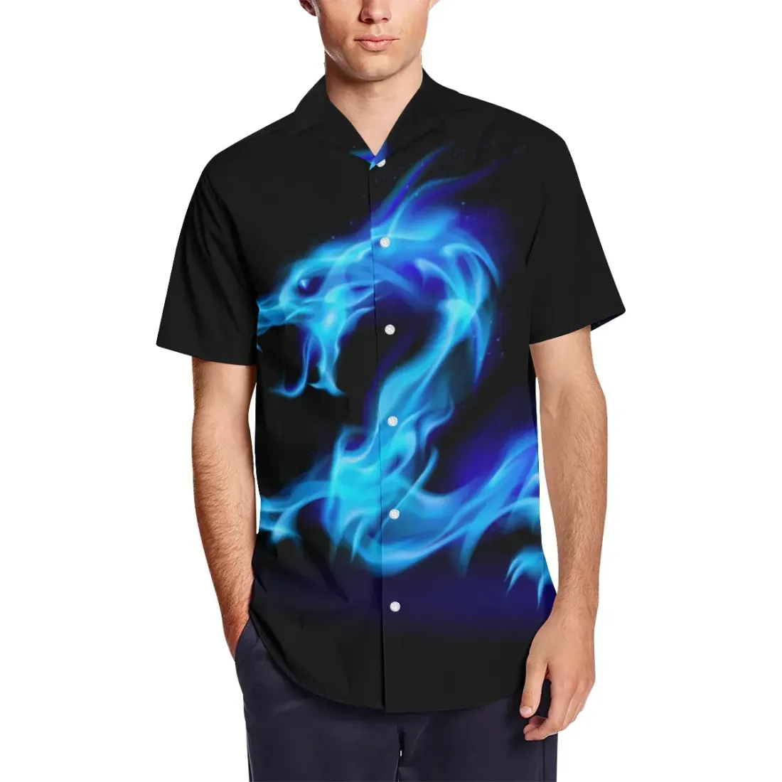 Men's Short Sleeve Shirt With Lapel Collar (Model T54)