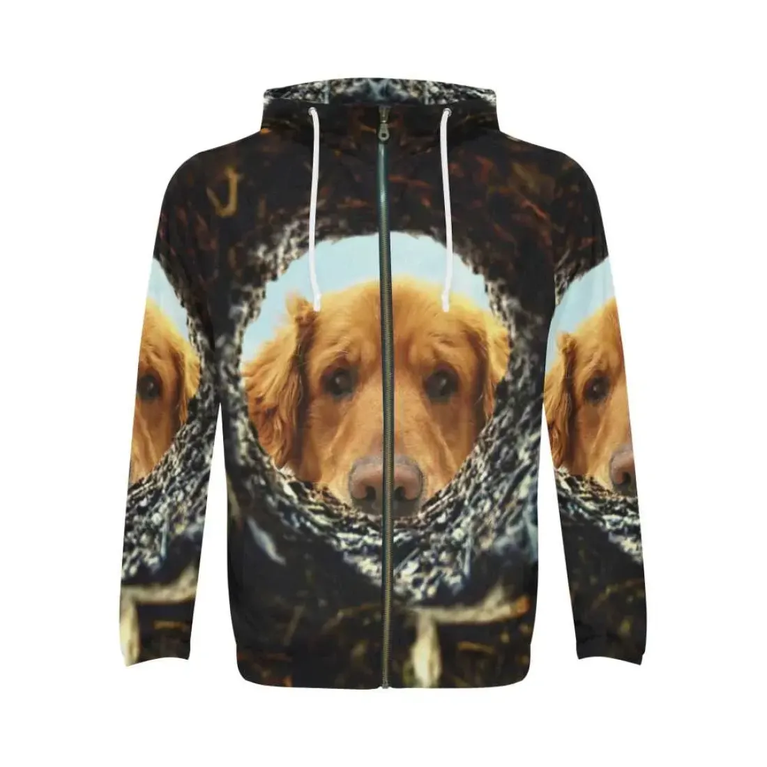 Men's All Over Print Full Zip Hoodie (Model H14) — photo 2