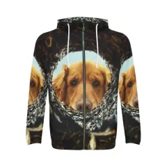 Men's All Over Print Full Zip Hoodie (Model H14) thumbnail 2