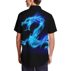 Men's Short Sleeve Shirt With Lapel Collar (Model T54) thumbnail 4