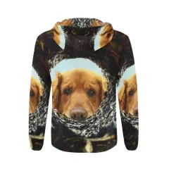 Men's All Over Print Full Zip Hoodie (Model H14) thumbnail 4
