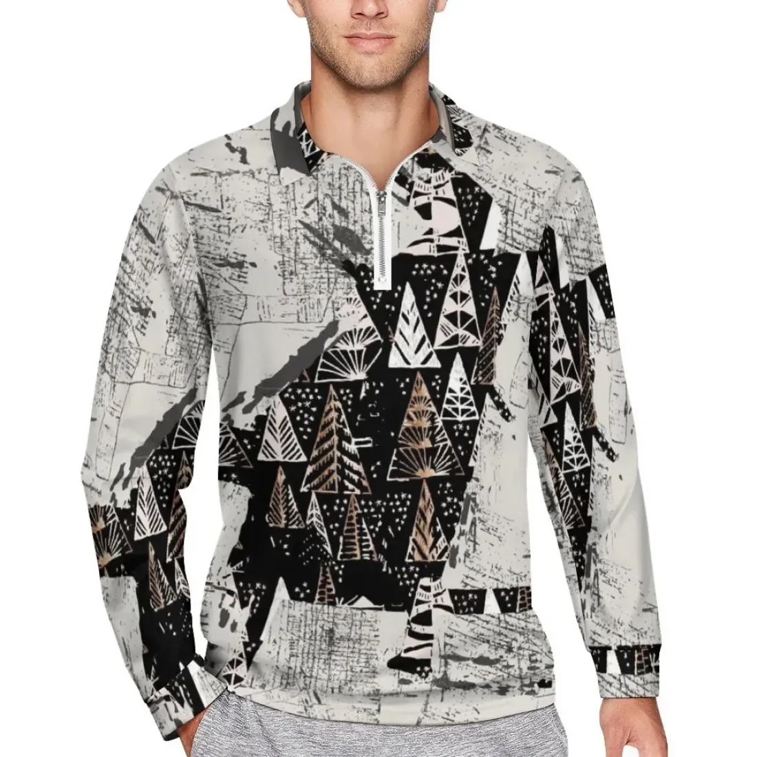Long-Sleeve Zip Polo Shirt（RL） — photo 2