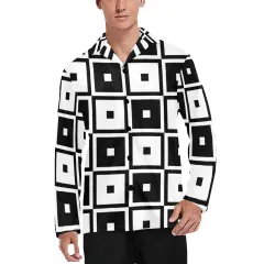 Men's V-Neck Long Pajama Top (Model Sets 02) thumbnail 1