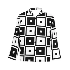 Men's V-Neck Long Pajama Top (Model Sets 02) thumbnail 3