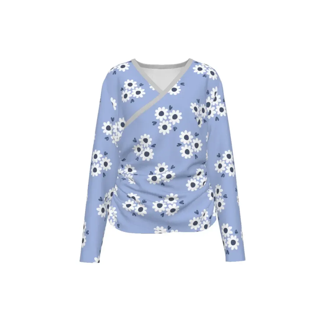 Women's V-neck Side-Bone Elastic Sweatshirt — photo 2