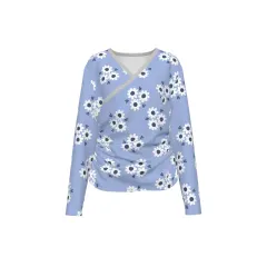 Women's V-neck Side-Bone Elastic Sweatshirt thumbnail 2