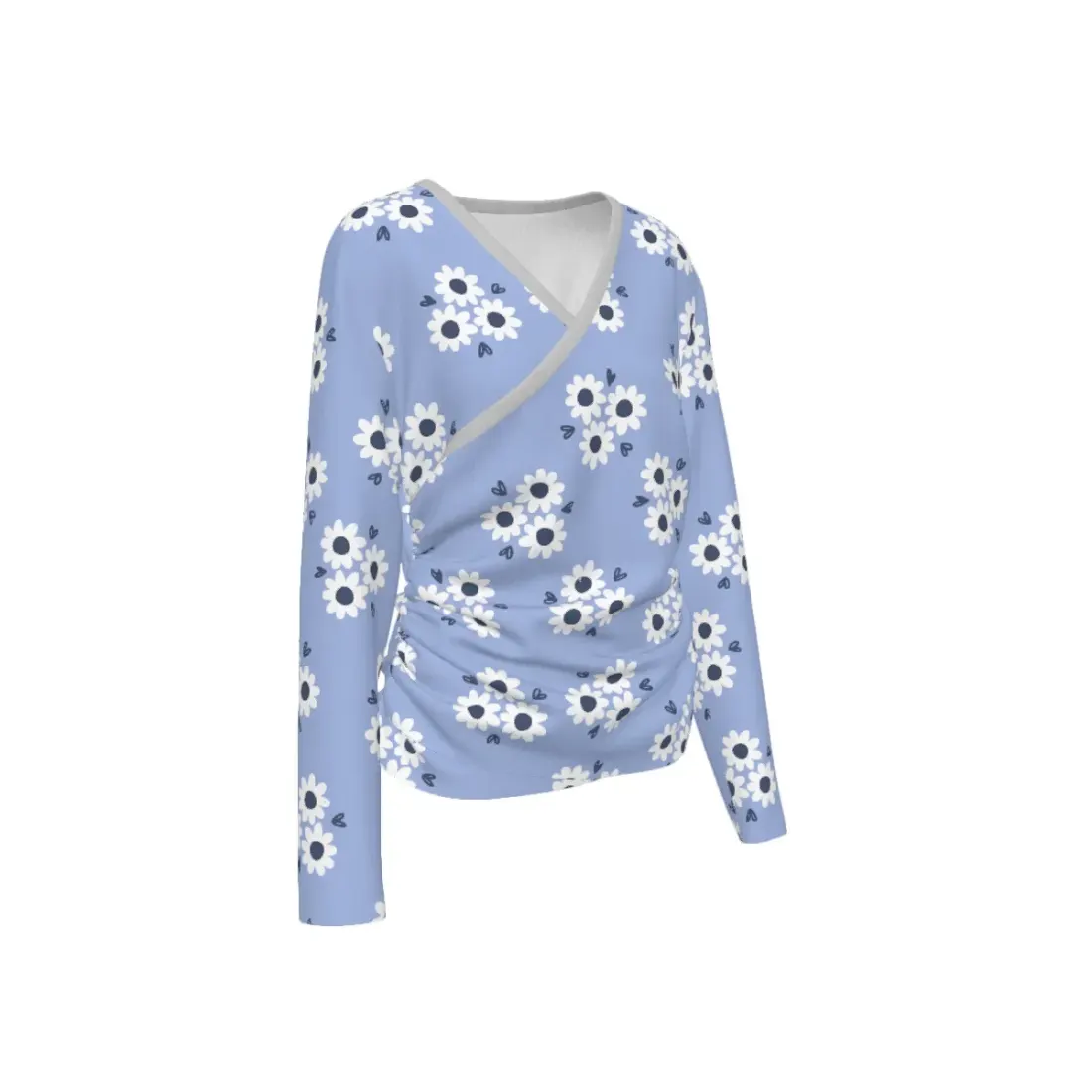 Women's V-neck Side-Bone Elastic Sweatshirt — photo 4