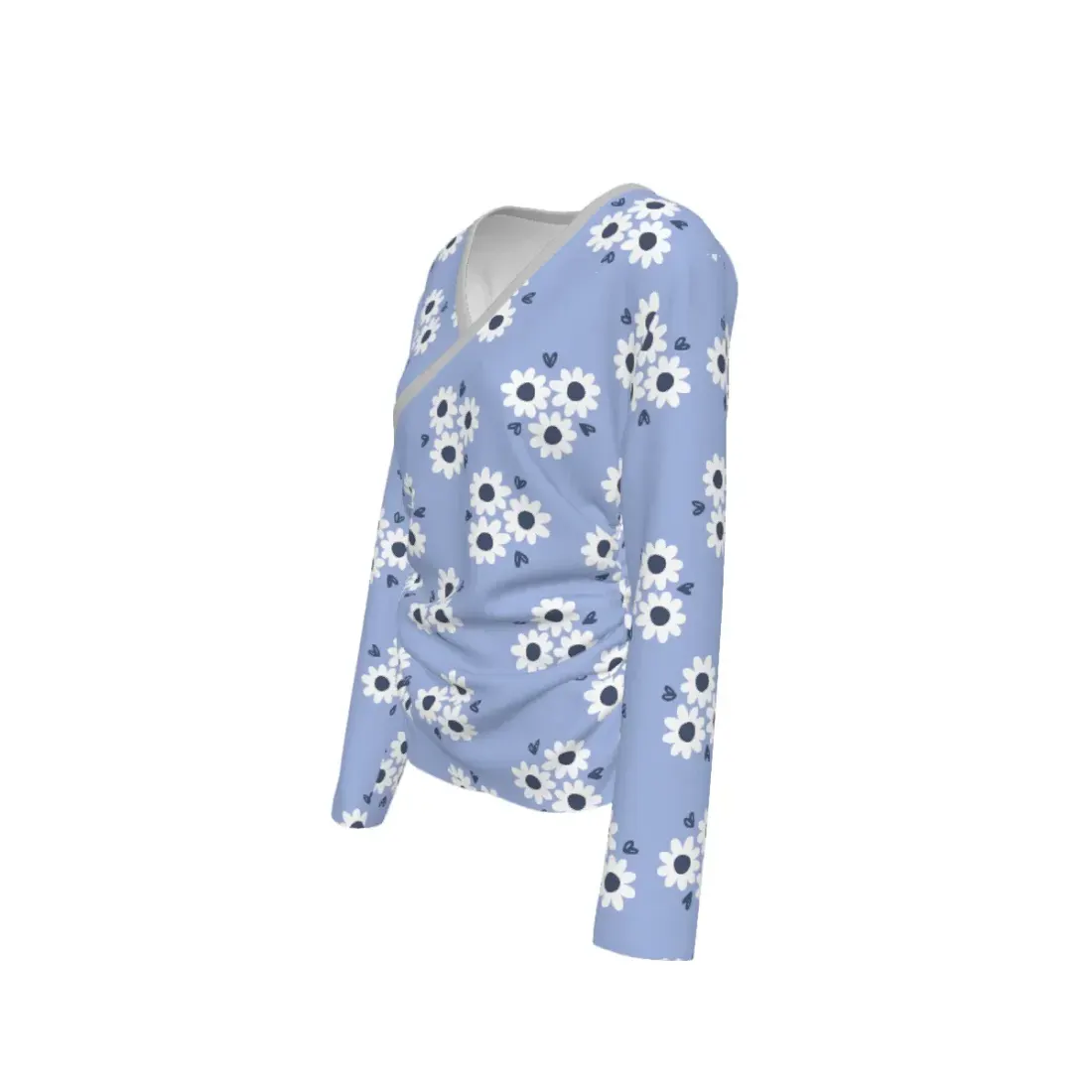 Women's V-neck Side-Bone Elastic Sweatshirt — photo 5
