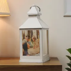 Personalised Photo Lantern, White Wooden Memory Light, Custom Picture Keepsake Home Decor thumbnail 4
