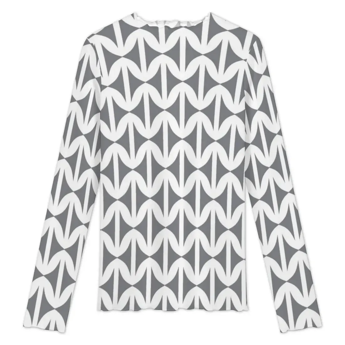 High Neck Long Sleeved Mesh Top — photo 5