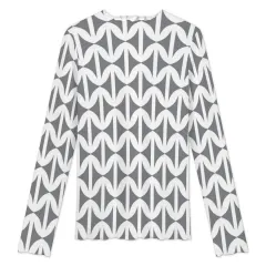 High Neck Long Sleeved Mesh Top thumbnail 5