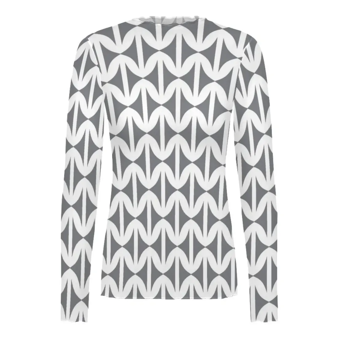 High Neck Long Sleeved Mesh Top — photo 6