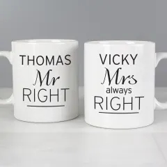 Personalised Anniversary Mug, Couple Coffee Cups, Custom Wedding Gift, Husband Wife Anniversary Present thumbnail 1